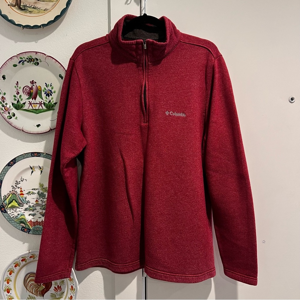 Red Columbia Quarterzip Men Size Large